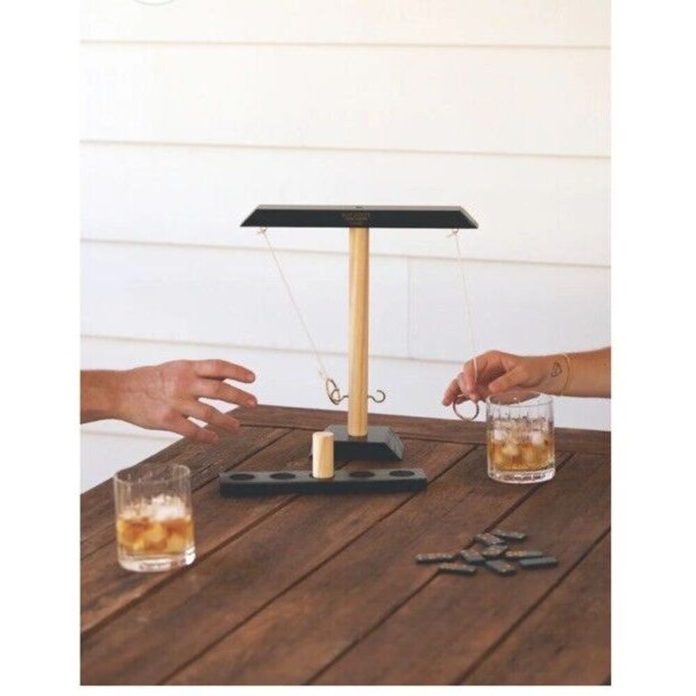 Premium Wooden Swing Ring Hook Game Set Indoor/Outdoor Fun Adults Drinking Game‎